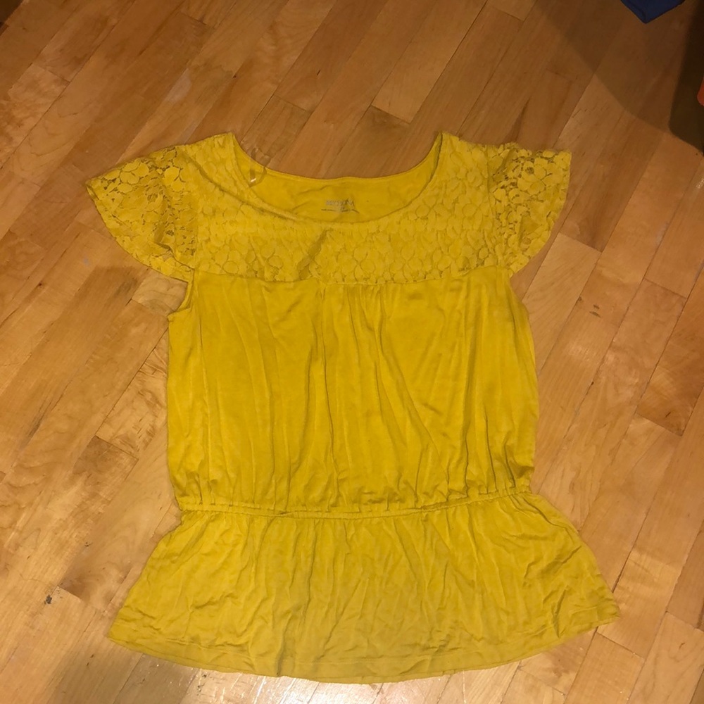 Yellow Peplum Shirt